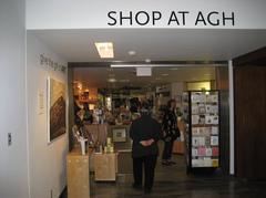 Art Gallery Hamilton gift shop interior with art merchandise and souvenirs