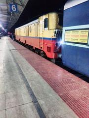 Intercity Express train arriving at Asansol Junction railway station