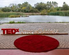 TEDxVitoriaGasteiz logo at Ataria Wetlands Interpretation Center before Duality event