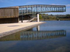 Centro Ataria Wetlands Interpretation Center at Salburua, Vitoria-Gasteiz surrounded by natural wetlands