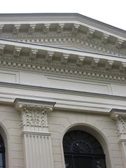 Detail of White Stork Synagogue in Wrocław showing architectural elements