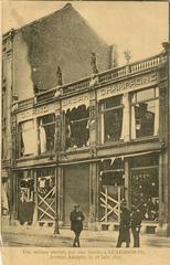 Historic view of Avenue Adolphe near Grand Bazar Champagne after the bombing on June 18, 1916