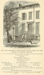 Wood engraving of B'nai Jeshurun Ladies' Benevolent Society building at 215 West 17th Street New York City