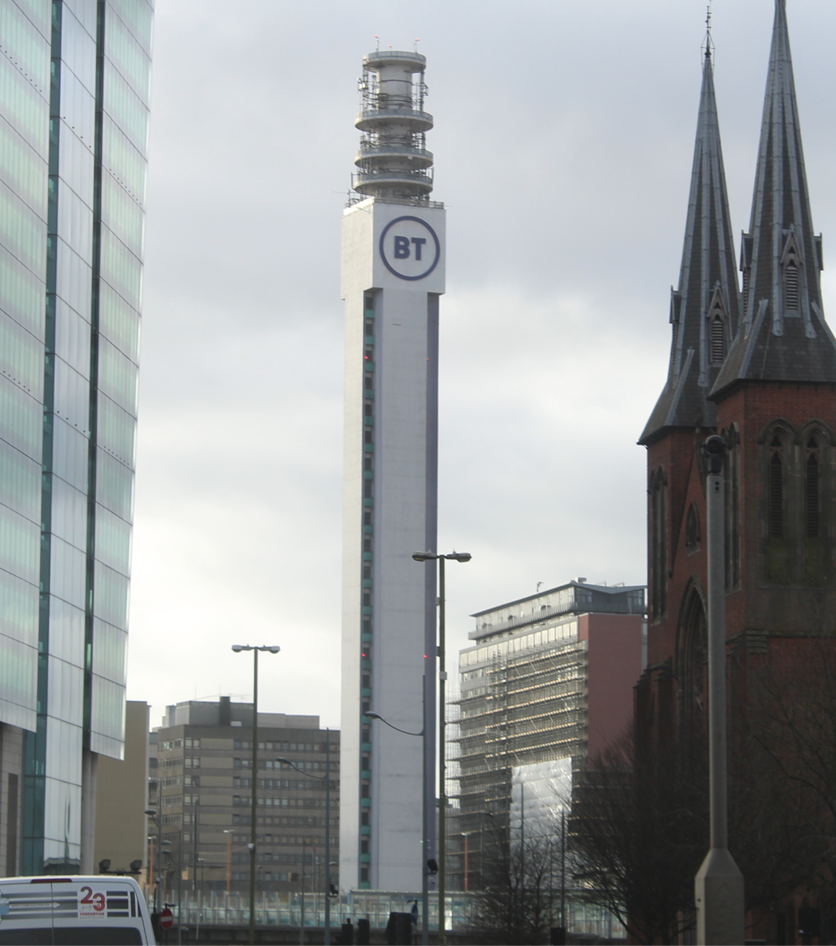 BT Tower Birmingham viewed from near St. Chads
