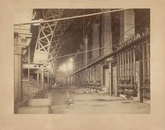 Interior of the retort house (distillery) at the Westergasfabriek site of the Imperial Continental Gas-Association in Amsterdam, shortly after completion in 1885
