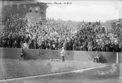 Baker Bowl bleachers filled with spectators during 1915 World Series in Philadelphia
