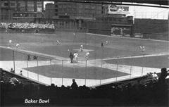 Baker Bowl baseball stadium in 1920 with Philadelphia Phillies game