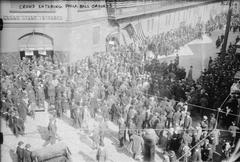 Crowd entering Baker Bowl baseball stadium in Philadelphia