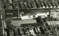 Aerial photograph of the Baker Bowl and North Broad Street station in September 1929