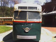 Historic no. 8 streetcar at Baltimore Streetcar Museum giving rides to visitors