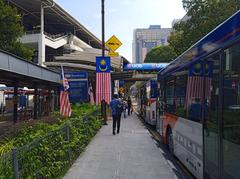 Bus lay-by area at Bandaraya LRT station in Kuala Lumpur city center