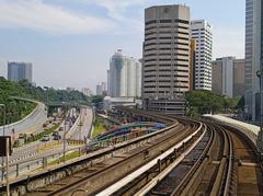 Light Rail Transit rail track at Bandaraya LRT Station in Kuala Lumpur