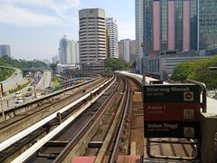 LRT rail track at Bandaraya station in Kuala Lumpur