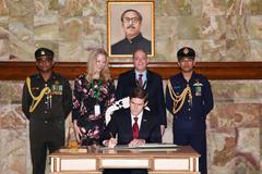 US Ambassador Earl R. Miller presenting credentials to Bangladesh President Md. Abdul Hamid at Bangabhaban on November 29, 2018