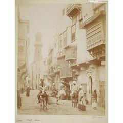 Bab al-Wazir street with Bayt al-Razzaz Palace in Cairo, 19th century albumen photograph by Zangaki