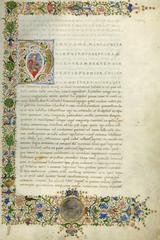 Portrait of Leonardo Bruni, Italian historian of the late 14th century