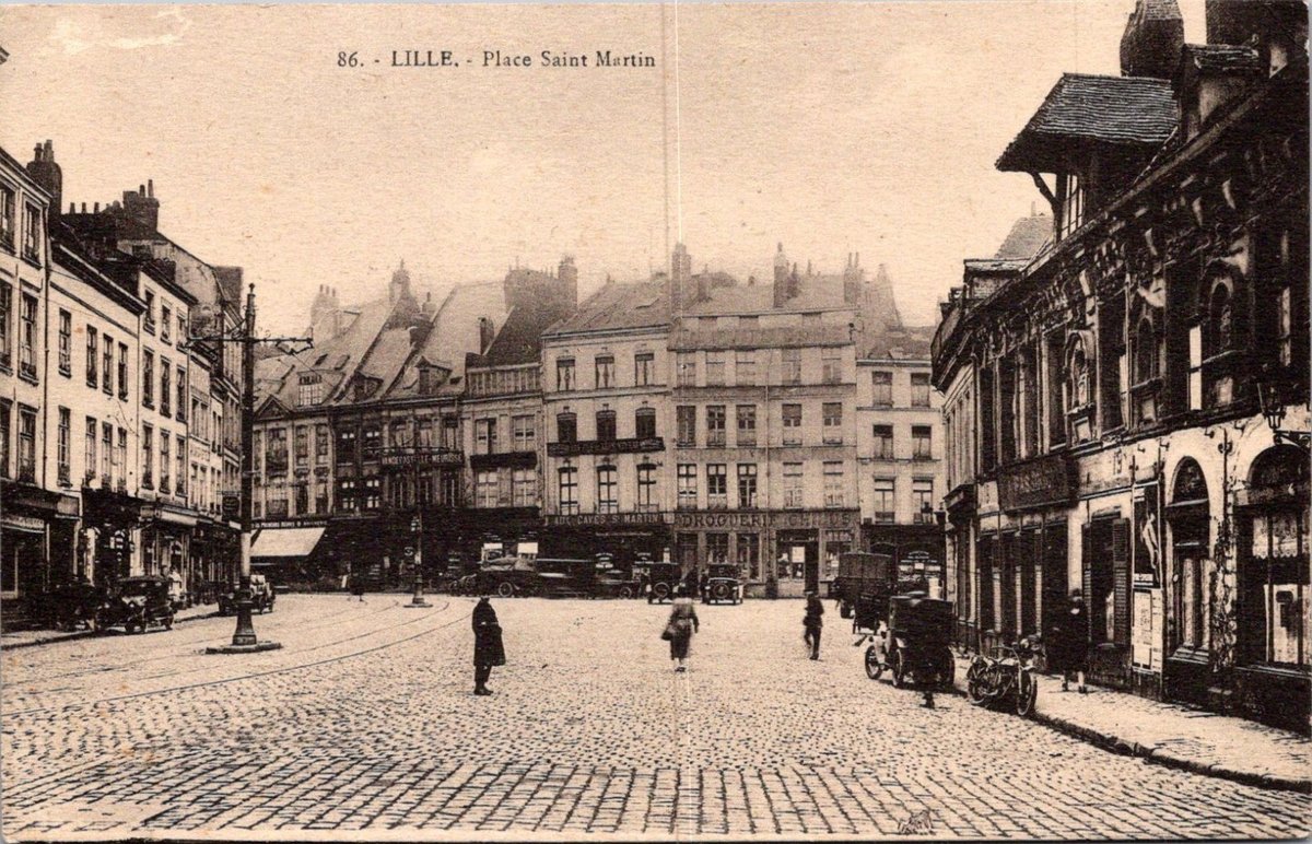 Historic Place Saint Martin in Lille with traditional European buildings