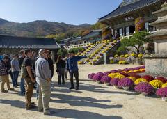 Sailors from USS Emory S. Land visiting Beomeosa Temple in Busan South Korea during MWR Korea tour