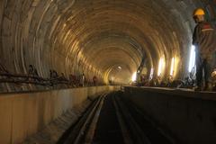 Marmaray Tunnel Construction Site with Workers and Machinery