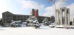 Dongguk University main building exterior with clear sky