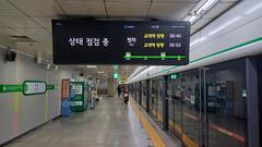 Seocho Station platform with trains and passengers