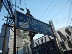View of Bel-Air Village and Kalayaan Avenue in Makati City, featuring Jupiter Street, Papa John's Pizza and Burger King