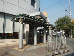 Buendia Flyover and surrounding urban infrastructure in Makati City, Philippines including roads and MRT station