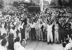 Korean activists released from Mapo Prison on August 16, 1945