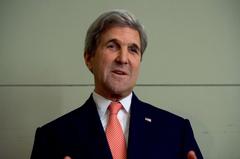 U.S. Secretary of State John Kerry delivering remarks after receiving the Benjamin Franklin Medal for Leadership at the Benjamin Franklin House in London
