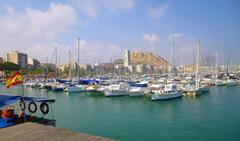 Alicante marina with boats and waterfront buildings