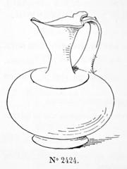 Vintage glass jug with St. Marc cross design from Reims museum