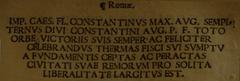 Ancient Roman dedication inscription for the Durocorter baths transcribed by Apian