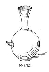 Black capped baby bottle from Petit Betheny, vintage museum catalogue extract