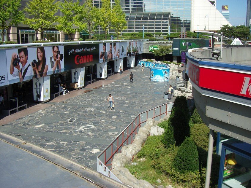 Interior view of COEX Mall with multiple floors and shops