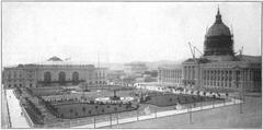 General view of Civic Center with Auditorium, City Hall and Civic Center Plaza