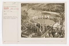 University of Pennsylvania Opening Exercises with Speakers' Stand and U.S. Marine Band, September 27, 1918