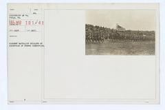 University of Pennsylvania student battalion drilling at reception of French Commission in 1917