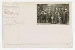 Group photo of administrative officers and deans of University of Pennsylvania with U.S. Army and Navy officers at Opening Exercises on September 27, 1918.
