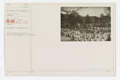 University of Pennsylvania opening exercises with U.S. Marines raising flag, 1918