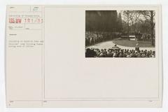 Historical black and white photo of University of Pennsylvania students taking oath in Students' Army Training Corps