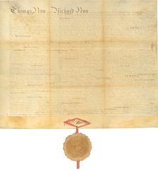 Colonial era Charter document of the College of Philadelphia 1755