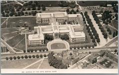 Aerial view of Museum of Fine Arts Boston circa 1940s