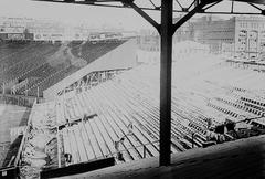 Workers preparing Boston Fenway Park for 1914 World Series
