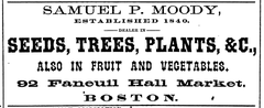 Vintage advertisement illustration of Faneuil Hall in Boston, Massachusetts from 1868
