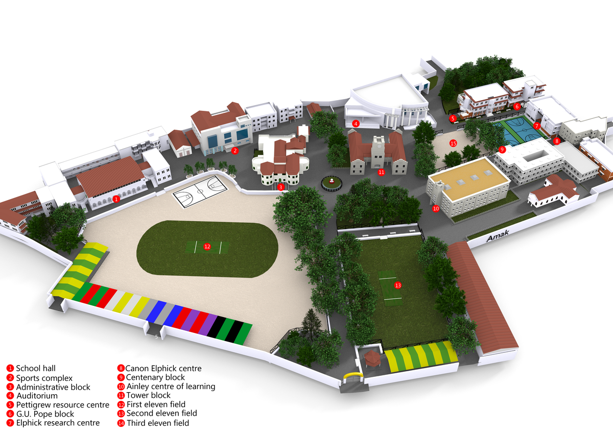 Map of Bishop Cottons Boys' School campus layout