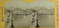 Knippelsbro bridge in Copenhagen 1889 black and white photo