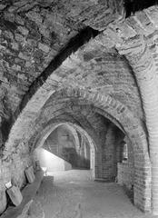 Stone vaulted cellar of Svartbrödraklostret from the 1300s