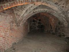 Vaulted cellar room under the ruins of the Black Friars’ Cloister in Old Town, Stockholm