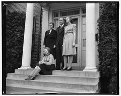 Dr. Homer Rainey with wife and daughters Helen & Lenore at home