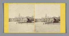 Historic stereoscopic view of the Horse Guards Building facade in London from the late 19th century